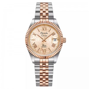 Alexandre Christie AC 5014 Silver Rosegold Full Lady New LDBTRLN2